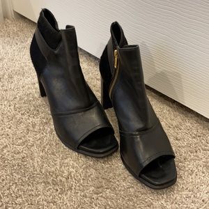 Black peep toe booties